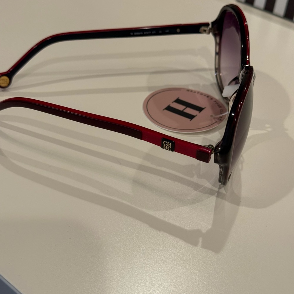 Carolina Herrera Burgundy Sunglasses - Picture 8 of 9